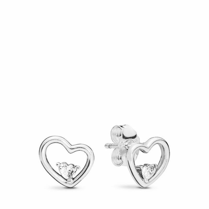 Pandora Asymmetric Hearts of Love Stud Earrings Silver Egypt SM1425739